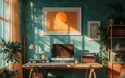 Scandinavian Interior Home Office with Plants &amp;amp; Vases 137