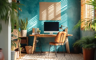 Scandinavian Interior Home Office with Plants &amp;amp; Vases 138