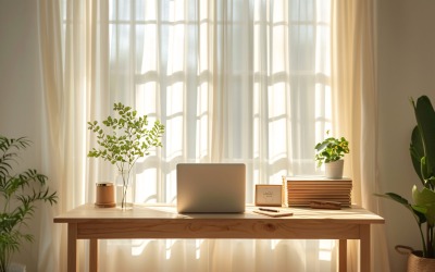 Scandinavian Interior Home Office with Plants &amp;amp; Vases 141