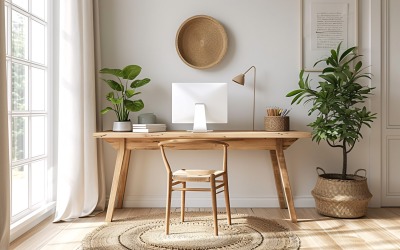 Scandinavian Interior Home Office with Plants &amp;amp; Vases 142