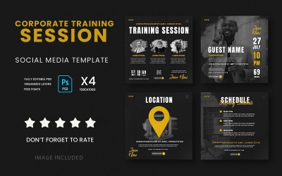 Corporate Training Session Social Media Pack PSD-mallar