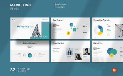 Dijital Pazarlama Planı PowerPoint Şablon Tasarımı