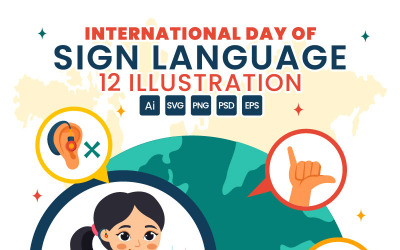 12 International Day of Sign Languages Vector Illustration