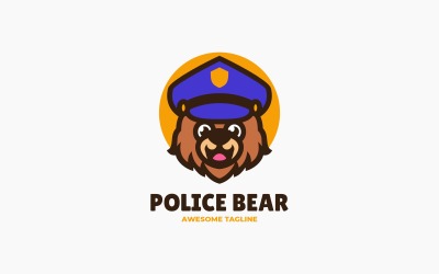 Logo de dessin animé de la mascotte de la police de l&amp;#39;ours 2