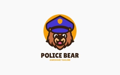 Logotipo de dibujos animados de la mascota de policía oso 2