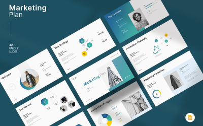 Modello di progettazione di Google Slide per il piano di marketing digitale