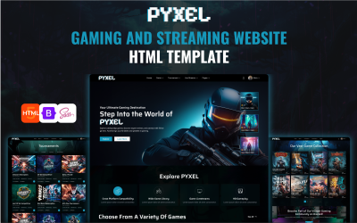 PYXEL - Modelo de site HTML5 para jogos online e eSports