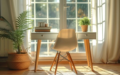 Scandinavian Interior Home Office with Plants &amp;amp; Vases 203