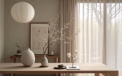 Flowers &amp;amp; Plant vases &amp;amp; Laptop on the table 269