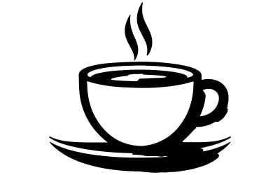 Illustrazione vettoriale della silhouette della tazza di caffè