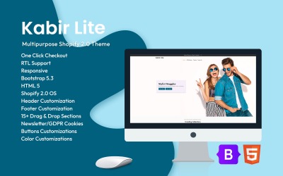 Kabir Lite – багатофункціональна тема Shopify – безкоштовна тема Shopify