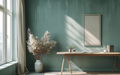 Minimalistisk design med skrivbord och ram 321