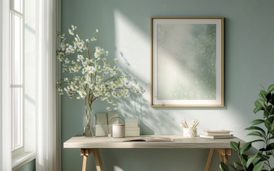 Minimalistisk design med skrivbord och ram 324