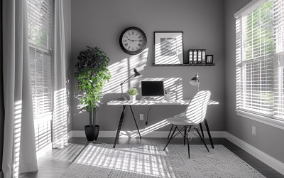 Minimalistisk design med skrivbord och ram 326