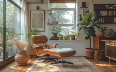 Minimalistisk design med skrivbord och ram 344