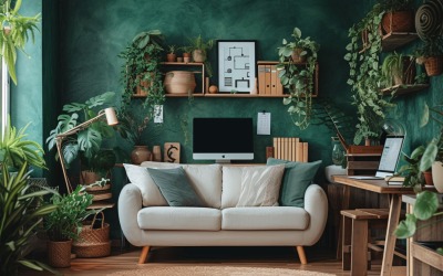 Minimalistisk design med skrivbord och ram 348