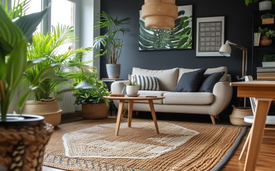 Minimalistisk design med skrivbord och ram 350