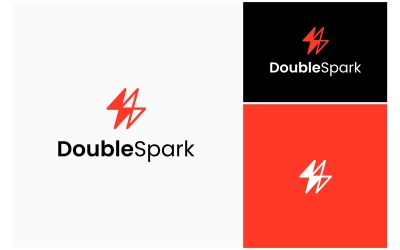 Doppelter Funkenblitz Elektrisches Logo