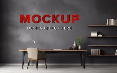 Logo mockup on gray wall psd