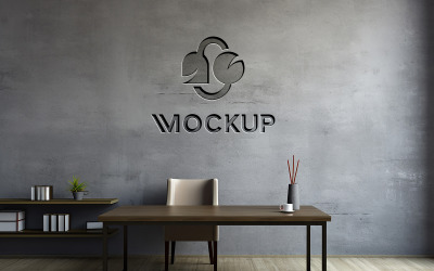Luxuriöses graues Wandlogo-Modell für den Innenbereich