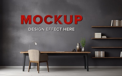 Mockup del logo su muro grigio psd