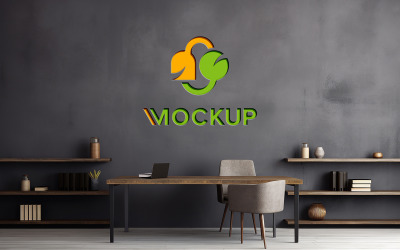 Mockup di logo da parete di lusso per interni