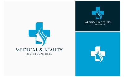 Skönhet medicinsk kvinna behandling logotyp