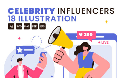 18 Ilustração de Influenciadores de Celebridades