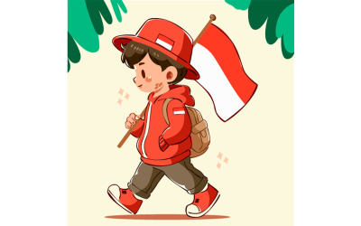 Illustration av Indonesiens självständighetsdag