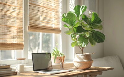 Minimalistisk design med skrivbord och ram 354