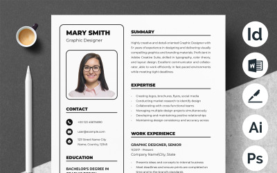 Clean and Modern Resume Template Word | CV Template + Cover Letter