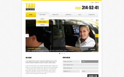 Taksi Duyarlı Web Sitesi Şablonu