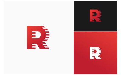 Bokstaven R rörelse geometrisk logotyp