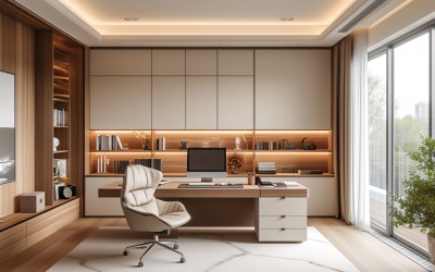 Hem Workstation Bord Chai Skrivbord och Ram Hembok Garderob 419