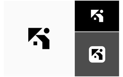 Início Casa Abstrato Geométrico Logo
