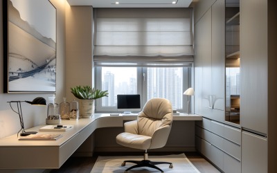 Home office room with chair &amp;amp; closet 441