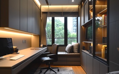 Home office room with chair &amp;amp; closet 442