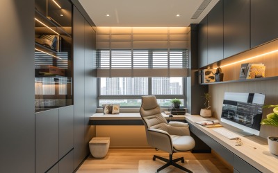 Home office room with chair &amp;amp; closet 443