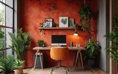 Home Workstation laptop och Desk Sunlight från fönster 464