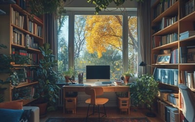 Home Workstation Table Chai Desk and Frame Home Book Closet 448