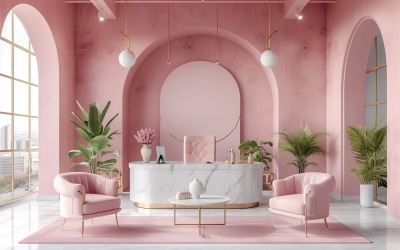 vardagsrumsväxter Vas och ram på rosa vägg solljus 517