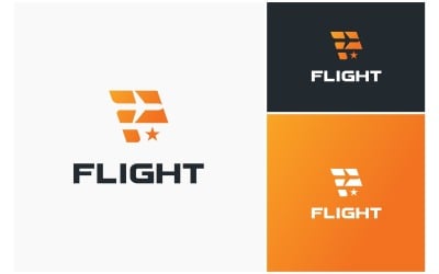 Letra F Avião Voo Viagem Logo