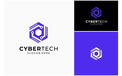 Логотип кибербезопасности Hexagon Tech