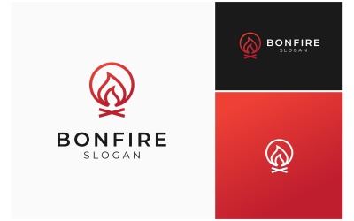 Logotipo da lareira Bonfire Firewood