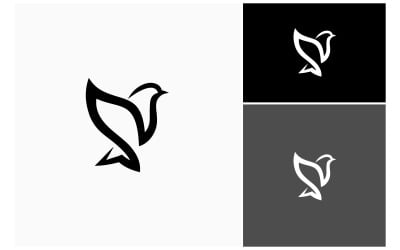 Logotipo de pájaro paloma voladora