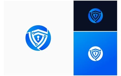Logotipo do círculo de tecnologia de segurança cibernética Shield