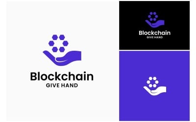 Hand Blockchain Cryptocurrency Logotyp
