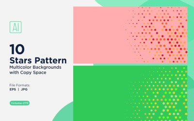 Fundo com padrão de estrelas multicores 270