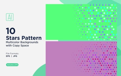 Fundo com padrão de estrelas multicores 274