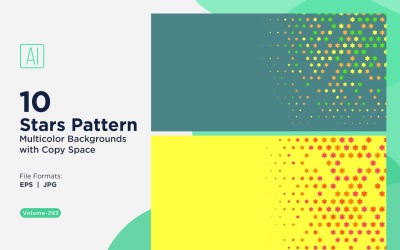 Fundo com padrão de estrelas multicores 292